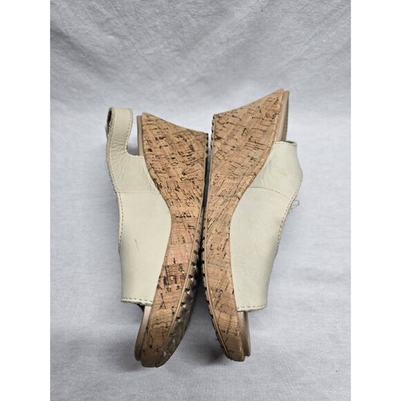 CROCS A-Leigh Beige Cork Wedge Sling Back Sandals Womens Size 7 - Picture 5 of 11